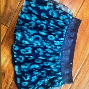 Justice Girls Blue Leopard Sparkle Tulle skort-size 7